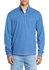 johnnie-O Alister Reversible Quarter Zip Pullover in Riviera at Nordstrom