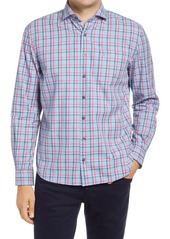 johnnie-O Hangin' Out Keller Plaid Flannel Button-Up Shirt in Gulf Blue at Nordstrom