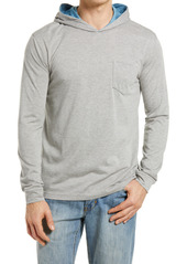 johnnie-O Men's Gunnar Pinstripe Long Sleeve Hooded T-Shirt in Meteor at Nordstrom