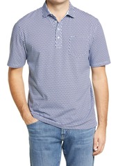 johnnie-O Men's Hangin' Out Dennis Geo Print Pocket Polo in Twilight at Nordstrom