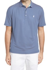 johnnie-O Merrins Hangin' Out Stripe Performance Polo in Cadet Blue at Nordstrom
