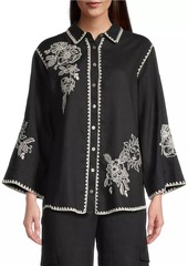 Johnny Was Addison Linen Embroidered Shirt