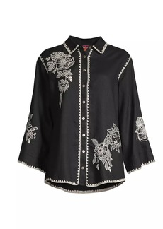 Johnny Was Addison Linen Embroidered Shirt