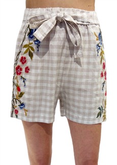 Johnny Was Adele Belted Gingham Short In Multi