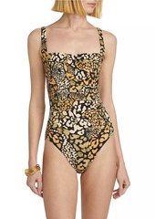 Johnny Was Afeni Leopard One-Piece Swimsuit