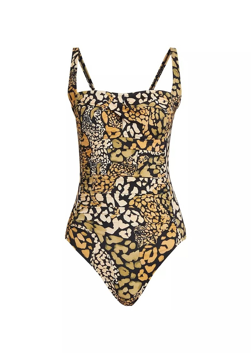 Johnny Was Afeni Leopard One-Piece Swimsuit