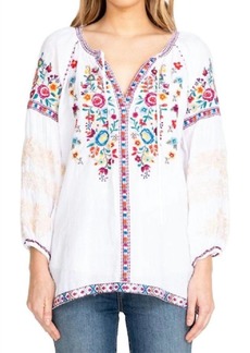Johnny Was Allegra Peasant Blouse In White