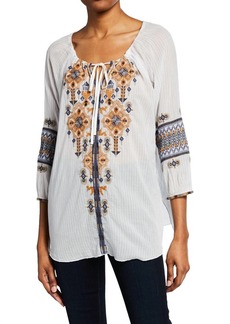 Johnny Was Amika Peasant Blouse In White