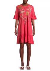 Johnny Was Andrean Embroidered T-Shirt Dress