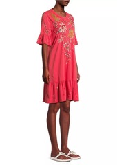 Johnny Was Andrean Embroidered T-Shirt Dress