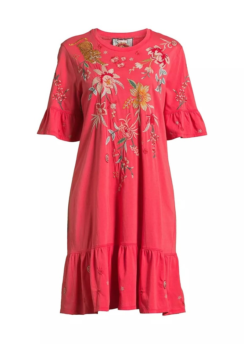 Johnny Was Andrean Embroidered T-Shirt Dress