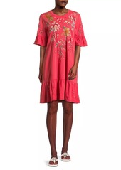 Johnny Was Andrean Embroidered T-Shirt Dress