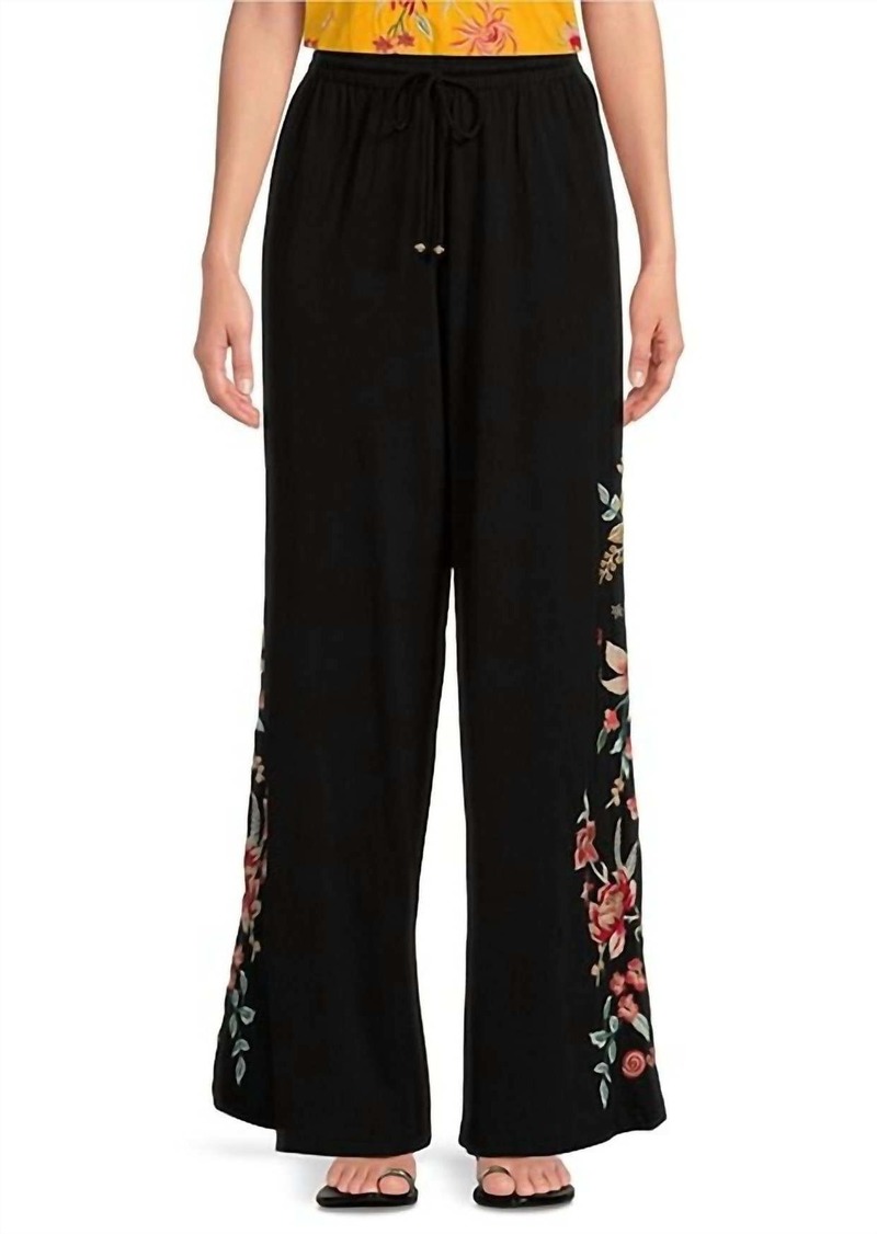 Johnny Was Andrean Wide Leg Knit Pant In Black