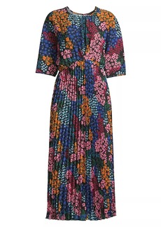 Johnny Was Astrid Floral Pleated Midi-Dress