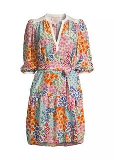 Johnny Was Astrid Floral Silk Belted Minidress