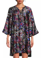 Johnny Was Avya Floral Silk Kimono-Style Dress