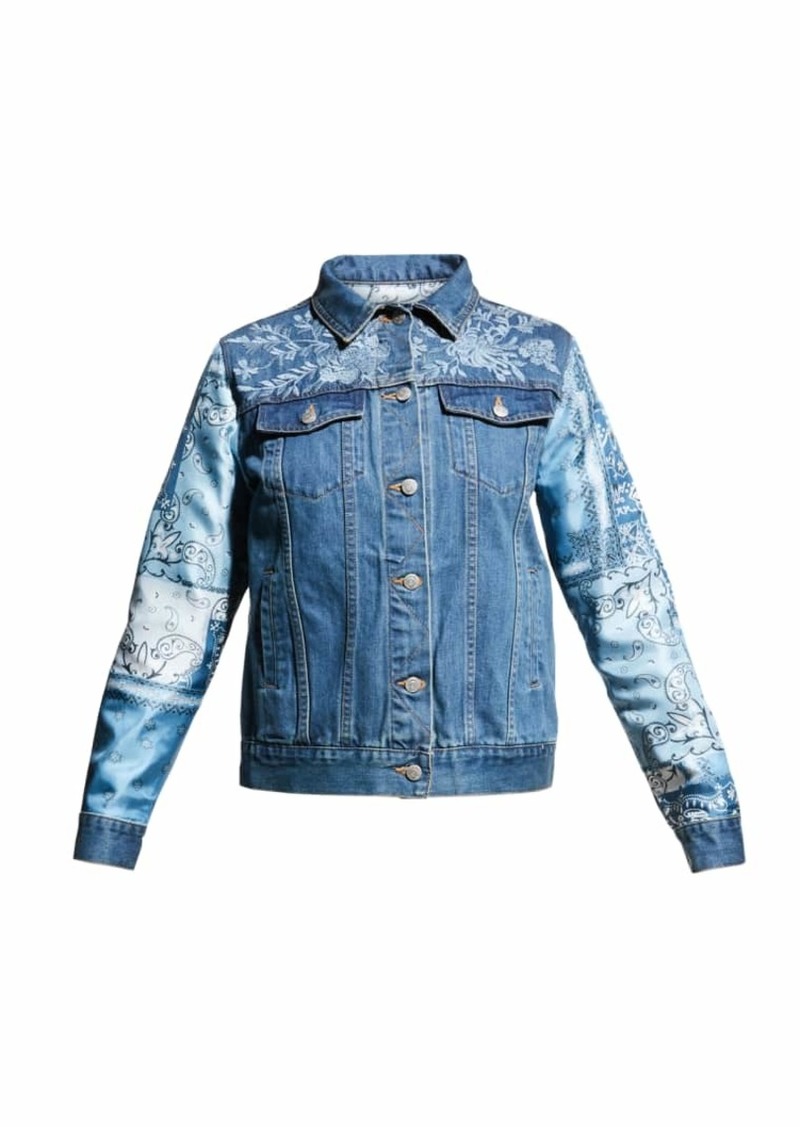 johnny was bandana patched denim jacket