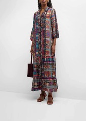 Johnny Was Beatrice Cherie Tiered Ruffle-Trim Maxi Dress In Brown