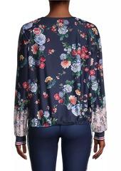 Johnny Was Bee Active Elsa Ruched Floral Long-Sleeve Top