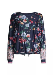 Johnny Was Bee Active Elsa Ruched Floral Long-Sleeve Top