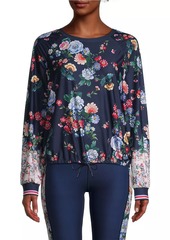 Johnny Was Bee Active Elsa Ruched Floral Long-Sleeve Top