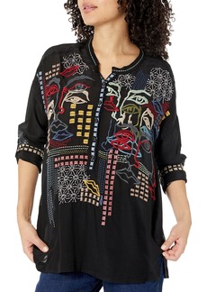 Biya by Johnny Was Women's Long Sleeve Embroidered Blouse