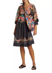 Johnny Was Black Royal Easy Cotton & Silk Cover-Up Dress