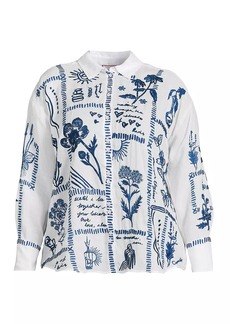 Johnny Was Botanique Embroidered Oversized Shirt