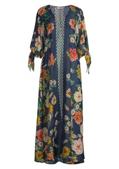 Johnny Was Boxy Floral Maxi Dress