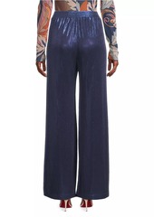 Johnny Was Bristol Metallic Knit Wide-Leg Pants