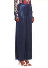 Johnny Was Bristol Metallic Knit Wide-Leg Pants