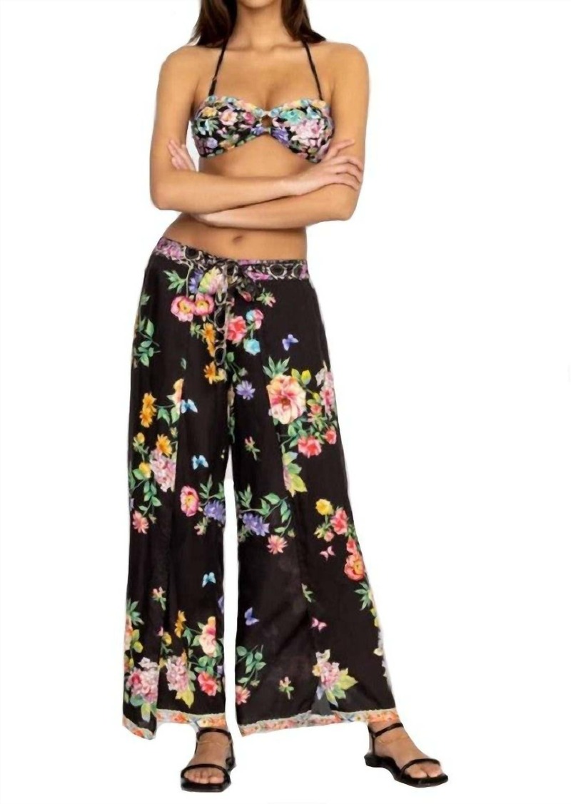 Johnny Was Butterfly Wrap Pant In Black Multi