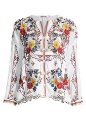 Johnny Was Cabo Embroidered Blouse