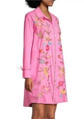 Johnny Was Camellia Floral Embroidered Cotton Tunic Dress
