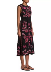 Johnny Was Cassia Tie-Back Midi-Dress