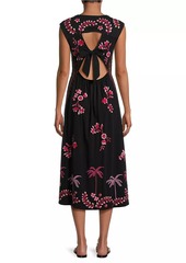 Johnny Was Cassia Tie-Back Midi-Dress