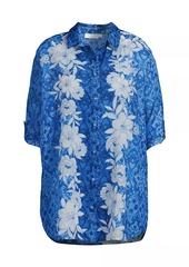 Johnny Was Clio Floral Cotton & Silk Mini Shirtdress