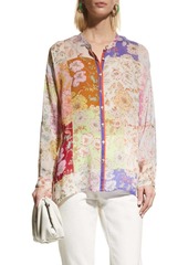 Johnny Was Cosmo Lauren Floral-Print Patchwork Blouse In Multicolor