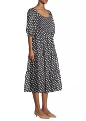 Johnny Was Couple Of Hearts Cotton-Blend Midi-Dress