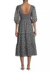 Johnny Was Couple Of Hearts Cotton-Blend Midi-Dress