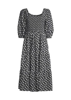 Johnny Was Couple Of Hearts Cotton-Blend Midi-Dress