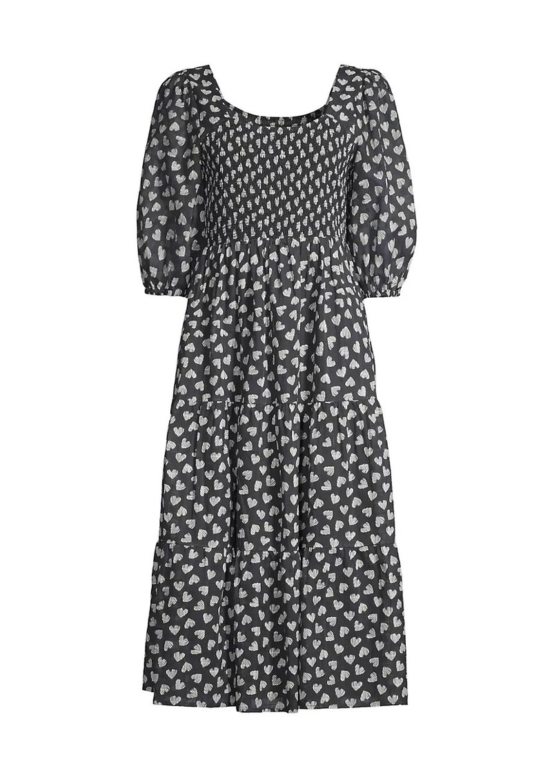 Johnny Was Couple Of Hearts Cotton-Blend Midi-Dress