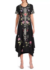 Johnny Was Dacie Floral Cotton Knit Midi-Dress