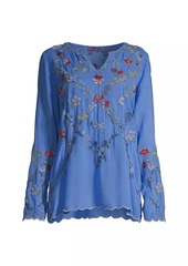 Johnny Was Daisy Petal Embroidered Blouse