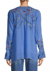 Johnny Was Daisy Petal Embroidered Blouse