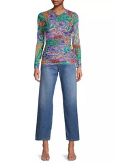 Johnny Was Daphne Floral Mesh Top