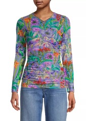Johnny Was Daphne Floral Mesh Top
