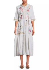 Johnny Was Darcey Embroidered Shirtdress