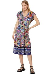 Johnny Was Demarne Tiered Tea Length Dress