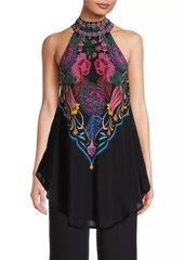 Johnny Was Devi Silk Halter Blouse